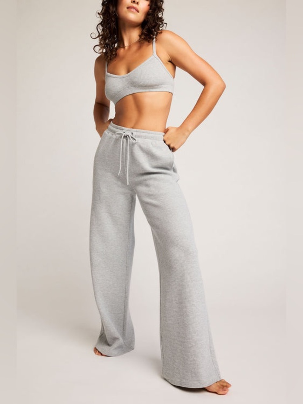 NWT: Negative Underwear Waffle Knit Track Pant & Lounge Bralette - US M